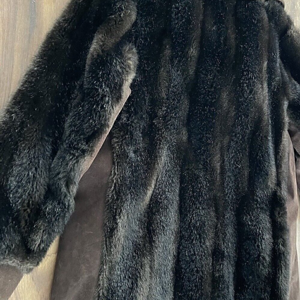 Lykafur Brown Faux Fur Coat for Women Vintage Tissavel France - Sz M w/S… - Picture 15 of 15